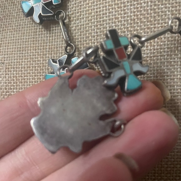 RELISTED! RARE! Mid-Century Native American knifewing katchina inlaid necklace🌞 - Picture 7 of 10